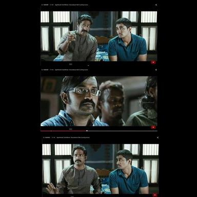 Jigarthanda meme template with Karthik (Siddharth) with Oorani (Karunakaran) with Muthu (Guru Somasundaram)