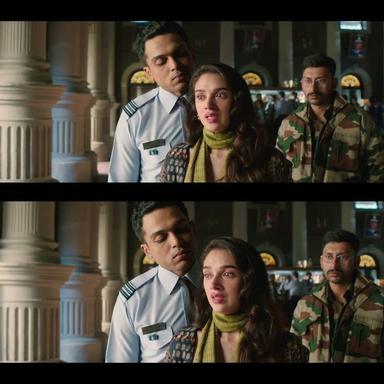 Kaatru Veliyidai meme template with Varun (Karthi) with Dr. Leela (Aditi Rao Hydari)