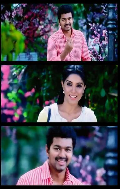 Kaavalan meme template with Bhoominathan (Vijay) with Meera Muthuramalingam (Asin Thottumkal)