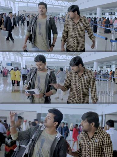 Kaththi meme template with Kathiresan / Jeevanandham (Vijay)