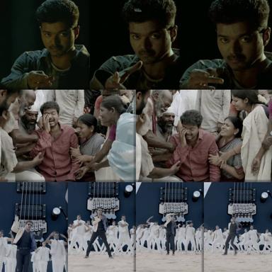 Kaththi meme template with Kathiresan / Jeevanandham (Vijay)