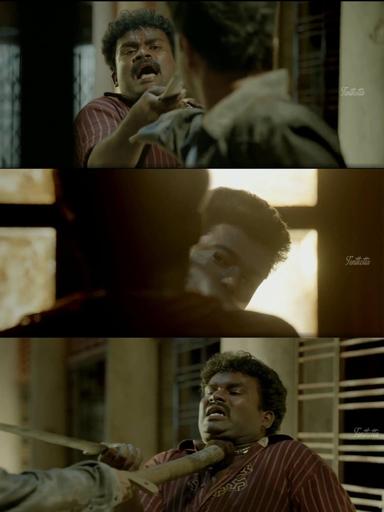 Kaththi meme template with Kathiresan / Jeevanandham (Vijay)