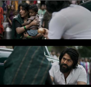 K.G.F: Chapter 1 meme template with Raja Krishnappa Bairya 'Rocky' (Yash)