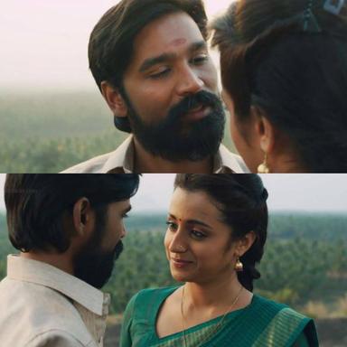 Kodi meme template with Kodi & Anbu (Dhanush) with Rudhra (Trisha Krishnan) with Malathi (Anupama Parameswaran)