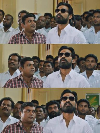 Kodi meme template with Kodi & Anbu (Dhanush) with Rudhra (Trisha Krishnan) with Malathi (Anupama Parameswaran)