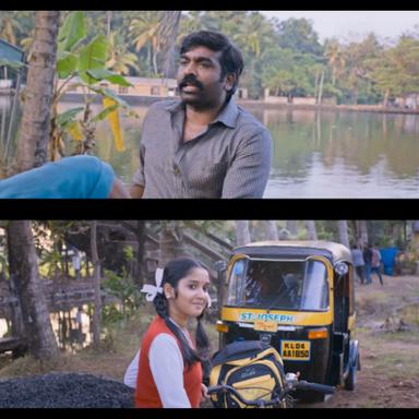 The Great Man meme template with Radhakrishnan (Vijay Sethupathi) with Anikha (Anikha Surendran)