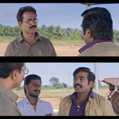 The Great Man meme template with Radhakrishnan (Vijay Sethupathi) with Mathavan (Shaji Chen)