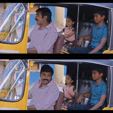 The Great Man meme template with Radhakrishnan (Vijay Sethupathi) with Nithya (Manasvi Kottachi)