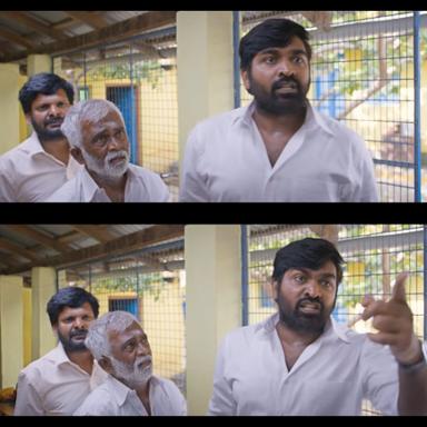 The Great Man meme template with Radhakrishnan (Vijay Sethupathi)