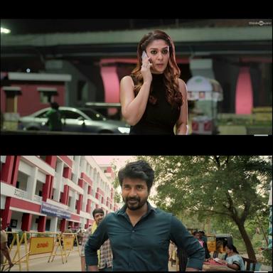 Mr. Local meme template with Manohar (Sivakarthikeyan) with Keerthana Vasudevan (Nayanthara) with Raja (Sathish)