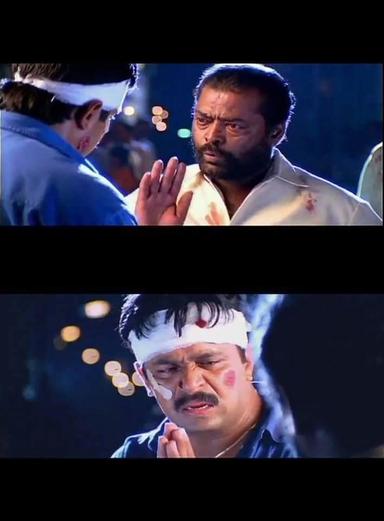 Mudhalvan meme template with Pughazhendhi Narayanan (Arjun Sarja) with Mayakrishnan (Manivannan)