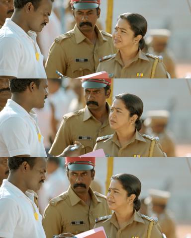 Naanum Rowdydhaan meme template with Inspector Meenakumari (Radhika Sarathkumar)