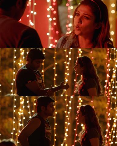 Naanum Rowdydhaan meme template with 'Pondy' Pandi (Vijay Sethupathi) with Kadambari (Nayanthara)