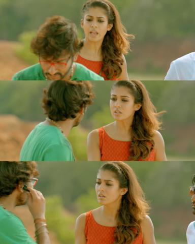 Naanum Rowdydhaan meme template with Kadambari (Nayanthara) with Junior Rowdy (Balaji Patturaj)