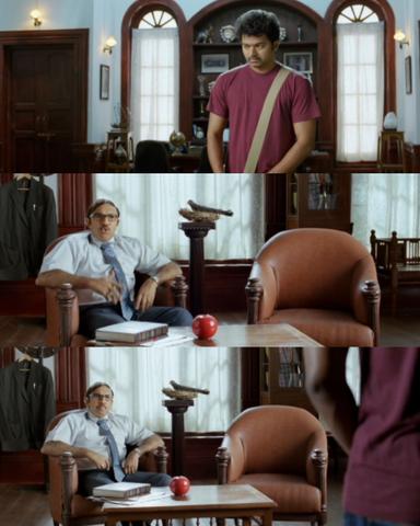 Nanban meme template with Panchavan "Pari" Pariventhan/Kosaksi "Pappu" Pasapugazh (Vijay) with Virumandi Santhanam (Virus) (Sathyaraj)