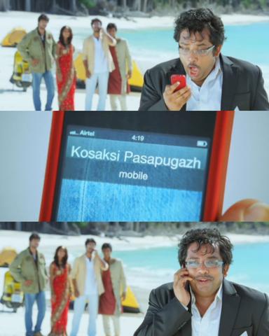 Nanban meme template with Panchavan "Pari" Pariventhan/Kosaksi "Pappu" Pasapugazh (Vijay) with Sevarkodi Senthil (Jiiva) with Venkat Ramakrishnan (Srikanth) with Ria Santhanam (Ileana D'Cruz) with Srivatsan (Silencer) (Sathyan Sivakumar)