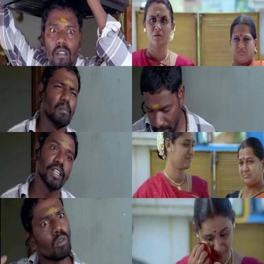 Nandha meme template with 'Lodukku' Pandi (Karunas)