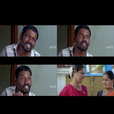 Nandha meme template with 'Lodukku' Pandi (Karunas)