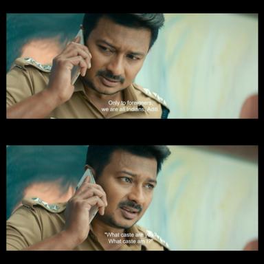 Nenjuku Needhi meme template with Vijayragavan IPS (Udhayanidhi Stalin)