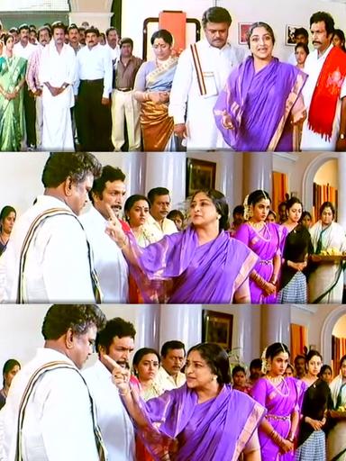 Padayappa meme template with Azhagesan (Senthil) with Padayappa (Rajinikanth)