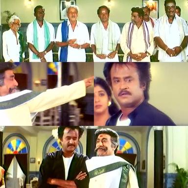 Padayappa meme template with Azhagesan (Senthil) with Padayappa (Rajinikanth)