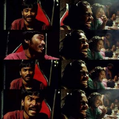 Pudhupettai meme template with Thamizhselvan (N. Azhagamperumal) with 'Kokki' Kumar (Dhanush)