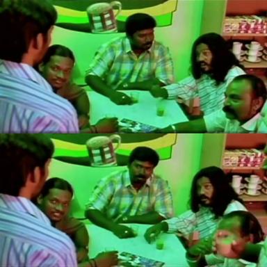 Pudhupettai meme template with Thamizhselvan (N. Azhagamperumal) with 'Kokki' Kumar (Dhanush)