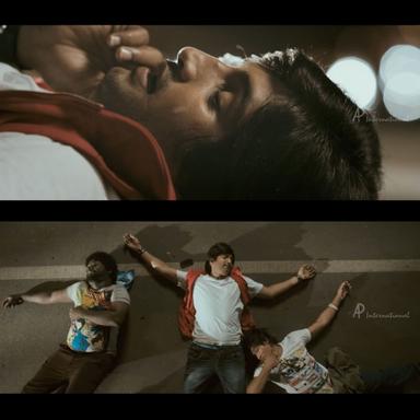 Raja Rani meme template with John (Arya) with Keerthana (Nazriya Nazim Fahadh) with Sarathy (Santhanam)