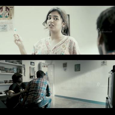 Raja Rani meme template with John (Arya) with Sarathy (Santhanam) with Keerthana (Nazriya Nazim Fahadh)