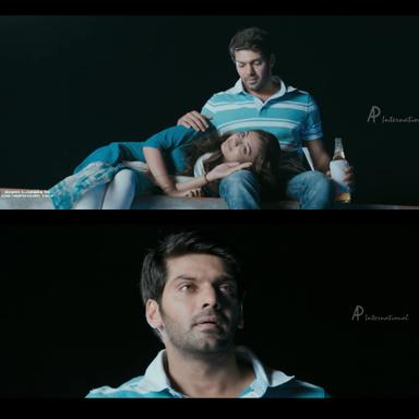 Raja Rani meme template with John (Arya) with Keerthana (Nazriya Nazim Fahadh)