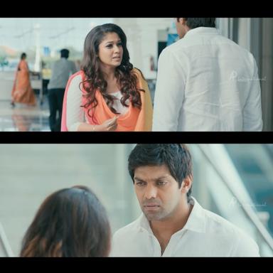 Raja Rani meme template with John (Arya) with Regina (Nayanthara)