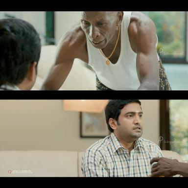 Raja Rani meme template with John (Arya) with Sarathy (Santhanam) with Henry (Rajendran)