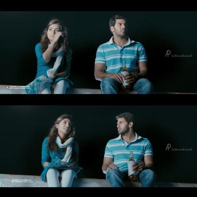 Raja Rani meme template with John (Arya) with Keerthana (Nazriya Nazim Fahadh)