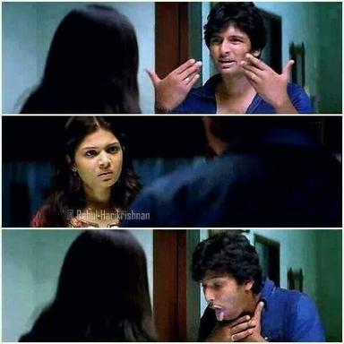 Siva Manasula Sakthi meme template with Siva (Jiiva) with Sakthi (Anuya Bhagvath)