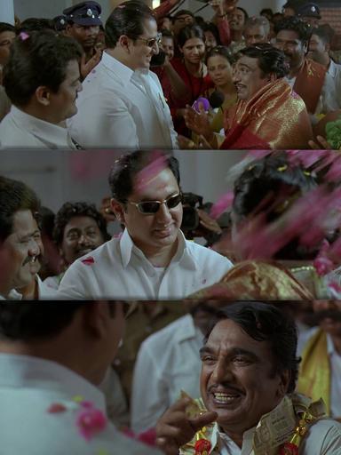 Sivaji: The Boss meme template with Sivaji Arumugam (Rajinikanth) with Arivu (Vivek)