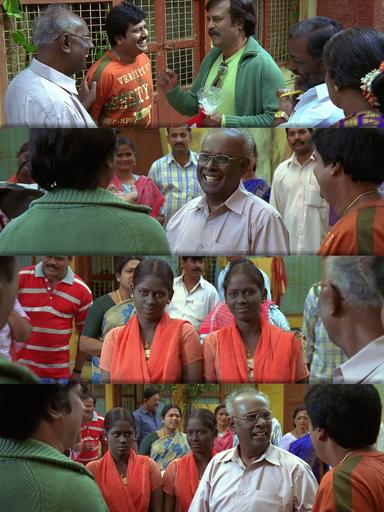 Sivaji: The Boss meme template with Sivaji Arumugam (Rajinikanth) with Arivu (Vivek)