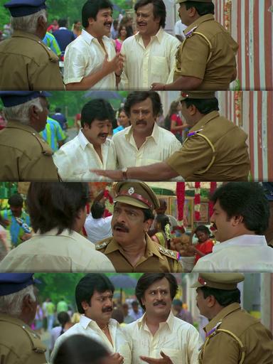 Sivaji: The Boss meme template with Sivaji Arumugam (Rajinikanth) with Arivu (Vivek)