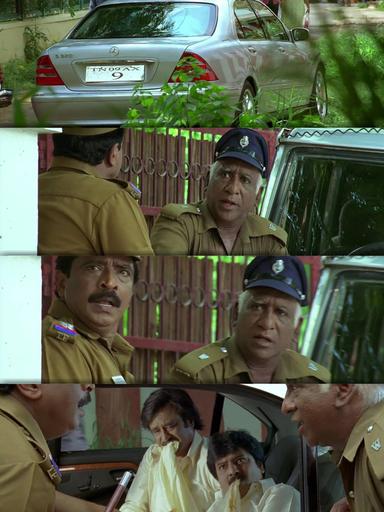 Sivaji: The Boss meme template with Sivaji Arumugam (Rajinikanth) with Arivu (Vivek)