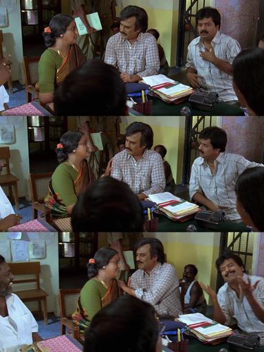 Sivaji: The Boss meme template with Sivaji Arumugam (Rajinikanth) with Arivu (Vivek)