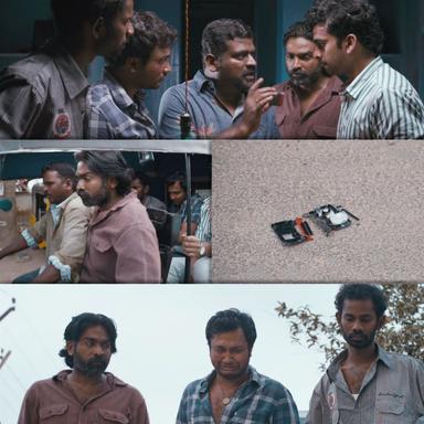 Soodhu Kavvum meme template with Das (Vijay Sethupathi) with Pagalavan (Bobby Simha) with Kesavan (Ashok Selvan) with Sekhar (Ramesh Thilak) with Das's Brother (Aruldoss)