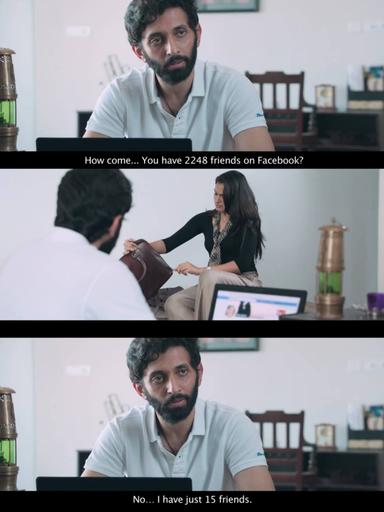 Taramani meme template with Althiya Johnson (Andrea Jeremiah) with Prabhunath (Vasanth Ravi)