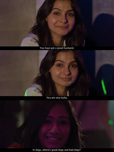 Taramani meme template with Althiya Johnson (Andrea Jeremiah) with Prabhunath (Vasanth Ravi)