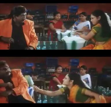 Thalai Nagaram meme template with Naai Sekar (Vadivelu) with Divya (Jyothirmayi)