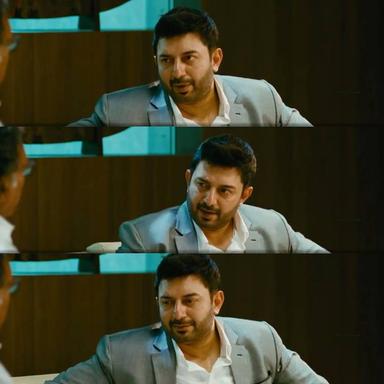 Thani Oruvan meme template with Mithran IPS (Jayam Ravi) with Dr. Siddharth Abhimanyu (Arvind Swamy)