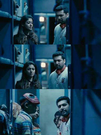 Thani Oruvan meme template with Mithran IPS (Jayam Ravi) with Mahima (Nayanthara)