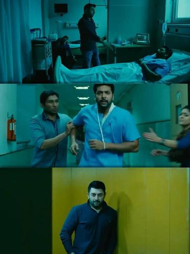 Thani Oruvan meme template with Mithran IPS (Jayam Ravi) with Dr. Siddharth Abhimanyu (Arvind Swamy)