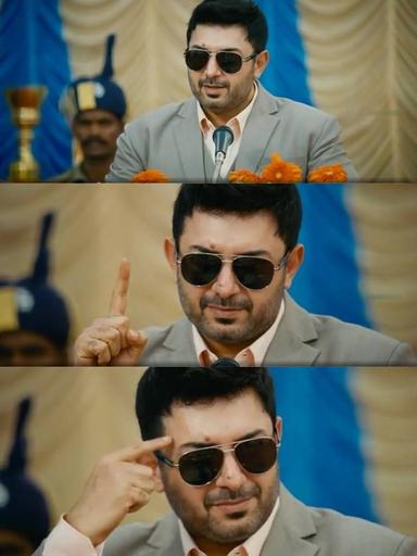 Thani Oruvan meme template with Mithran IPS (Jayam Ravi) with Dr. Siddharth Abhimanyu (Arvind Swamy)