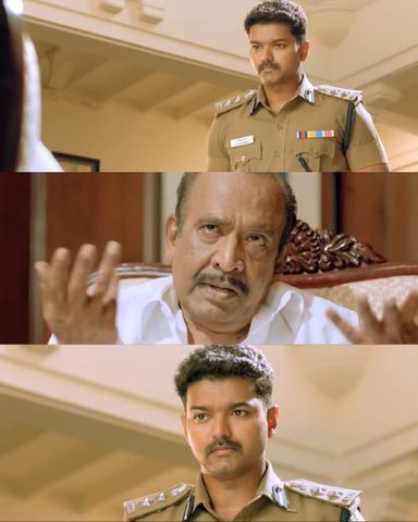 Theri meme template with Joseph Kuruvilla/Vijay Kumar/ Dharmeshwar (Vijay) with Mithra (Samantha Ruth Prabhu)