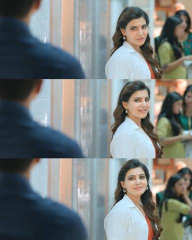 Theri meme template with Joseph Kuruvilla/Vijay Kumar/ Dharmeshwar (Vijay) with Mithra (Samantha Ruth Prabhu)