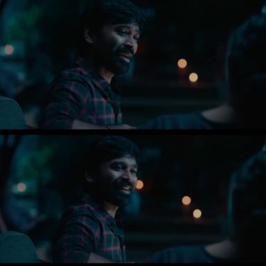 Thiruchitrambalam meme template with Thiruchitrambalam (Dhanush) with Shobana (Nithya Menen)